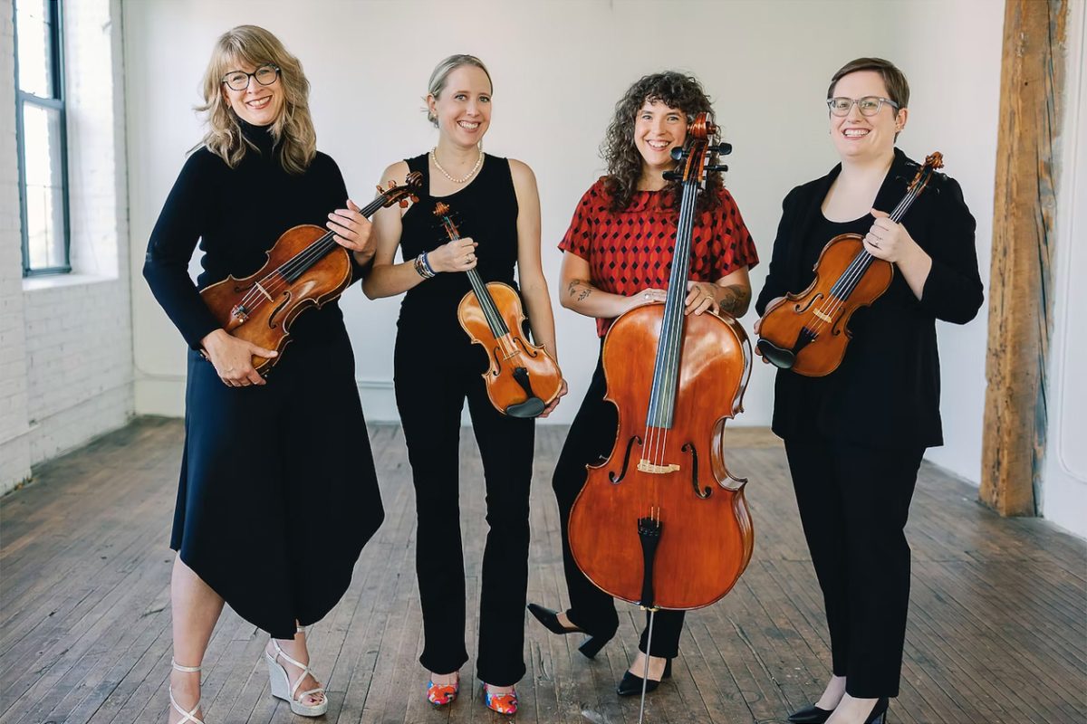 The Lux String Quartet, based out of the Twin Cities, will kick off the Waverly Chamber Music Series’s 9th season on Sunday, Oct. 19. Pictured from left to right: Kirsti Petraborg, Stephanie Skor, Rosa Thompson-Vieira and Ellen Hacker