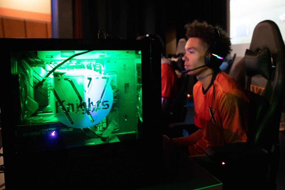 The Wartburg Knights logo on the PC glows.