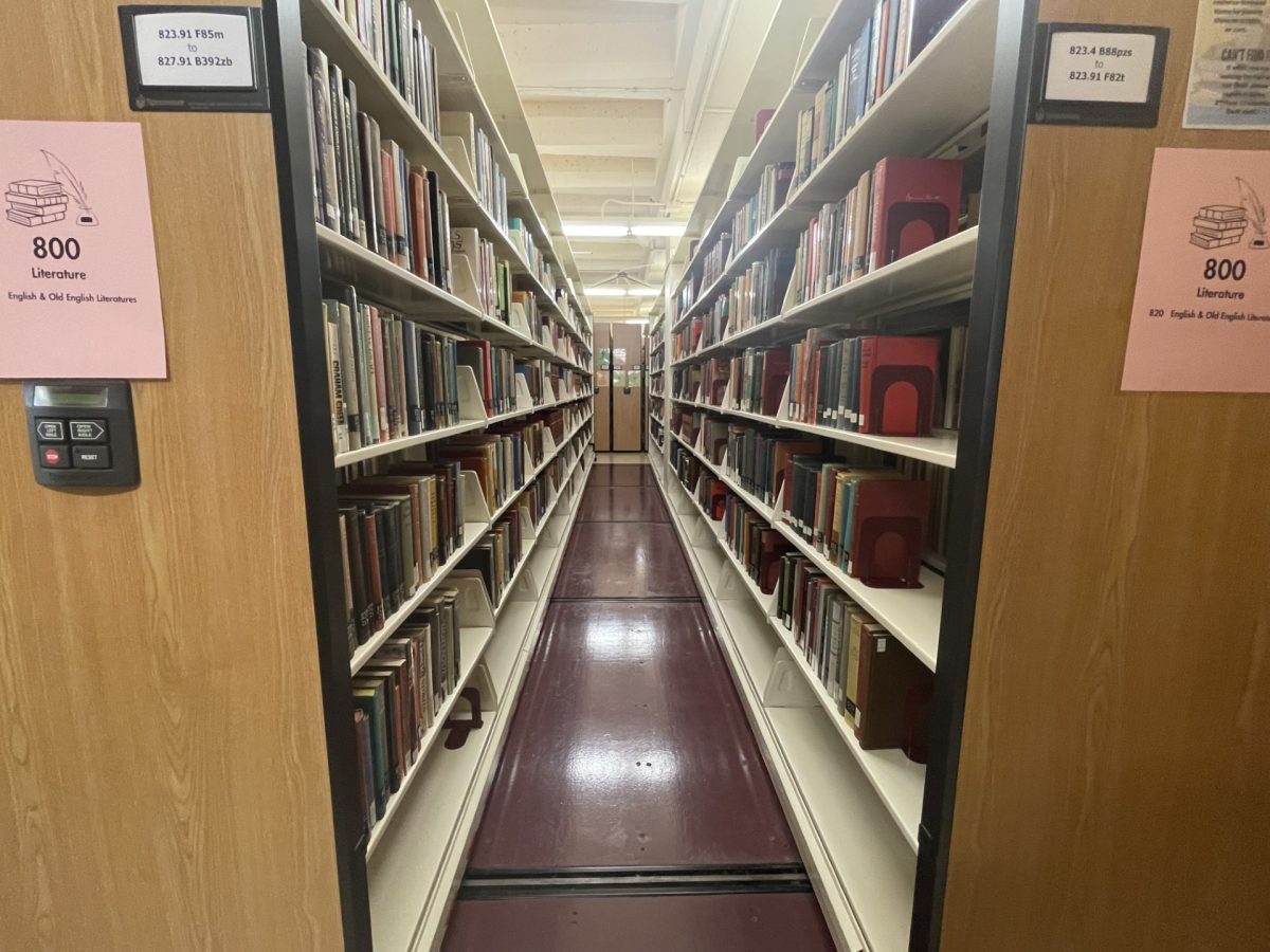 A look at the stacks in the Vogel Library, where thousands of materials are available to check out