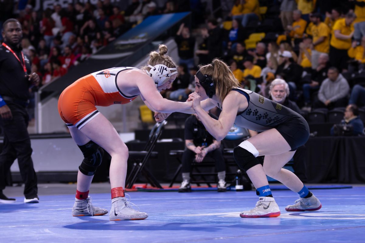 Freshman Gable Hemann begins her first match on day two of the Women's National Championship tournament. 